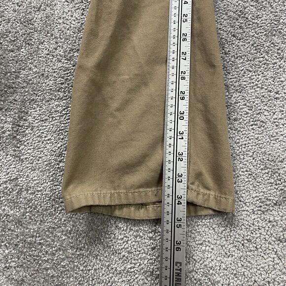 Lands' End Chino Carpenter Pants Womens 12 Brown High Rise Straight Casual 34x34 - Picture 11 of 13